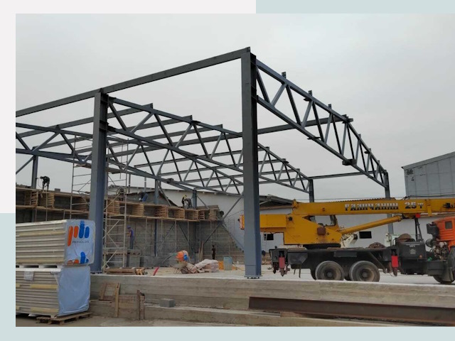 Строительство цехов в Коркине