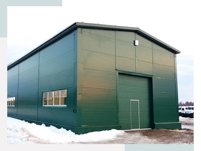 Двускатные ангары в Коркине