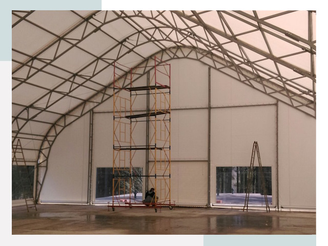 Шатровые ангары в Коркине