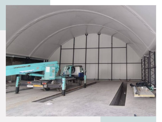 Внутреннее оснащение ангаров в Коркине