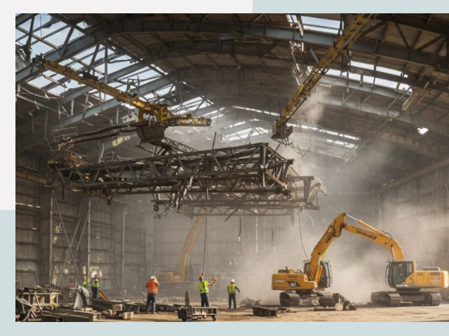 Демонтаж ангаров в Коркине от 623 руб. за м²